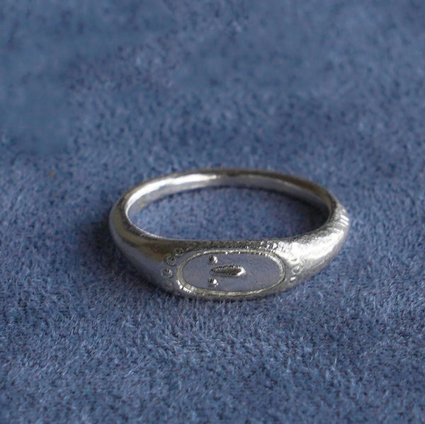 SALE E PEPE Sterling Silver Human Face Thin Ring SEP-SP01F03-YIN Silver